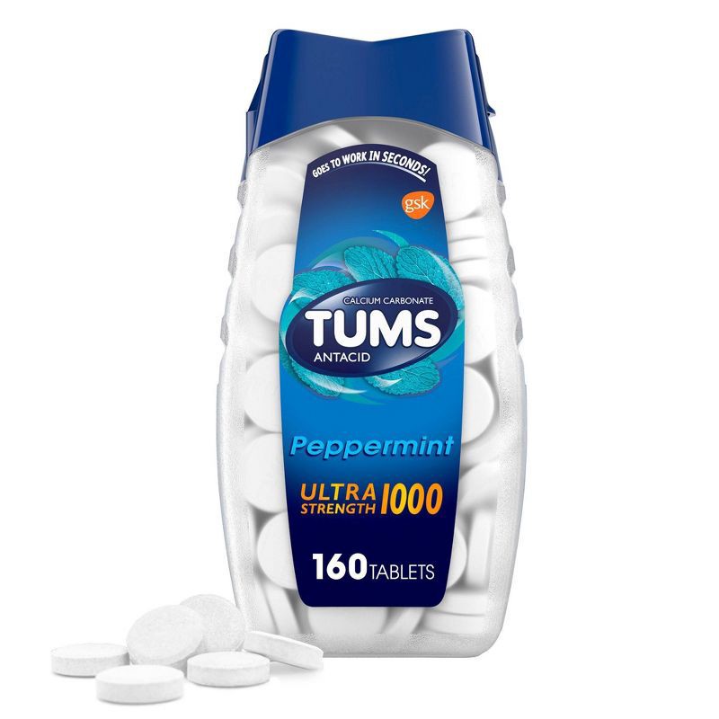 slide 1 of 9, Tums Ultra Strength Mint Antacid Chewable Tablets 160ct, 160 ct