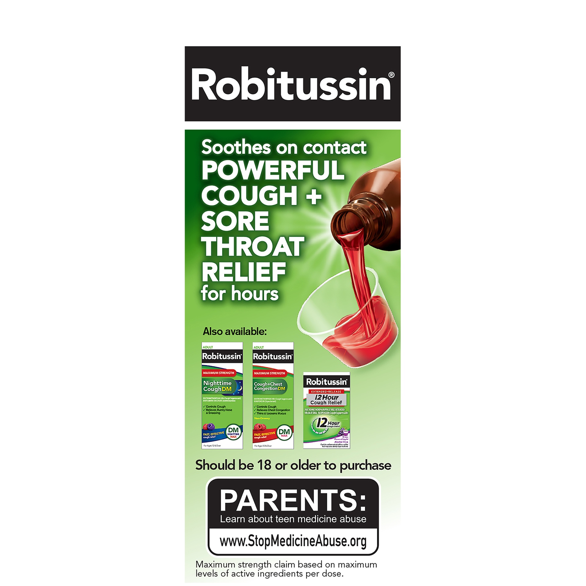slide 5 of 6, Robitussin Maximum Strength Severe Cough And Sore Throat, 4 fl oz