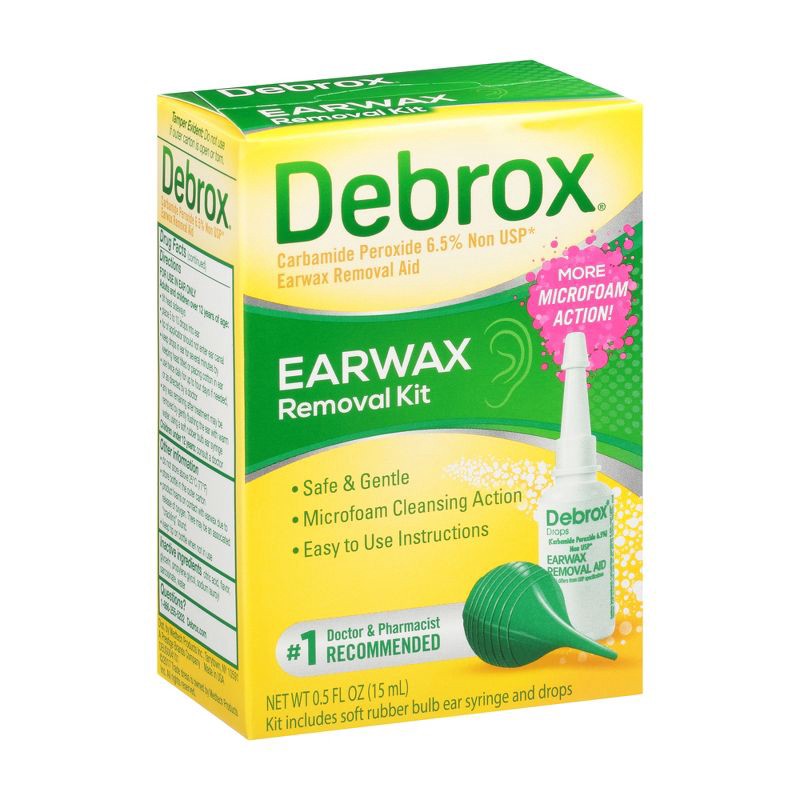 slide 12 of 12, Debrox Earwax Removal Kit with Ear Drops & Bulb Ear Syringe - 0.5 fl oz, 0.5 fl oz