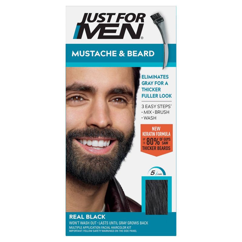 slide 1 of 6, Just For Men Mustache & Beard Real Black M-56, 1 ct