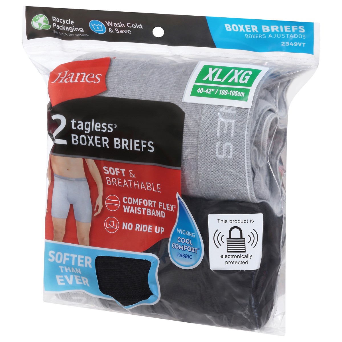 slide 8 of 9, Hanes Tagless Boxer Briefs XL (40-42 in) 2 ea, 2 ct