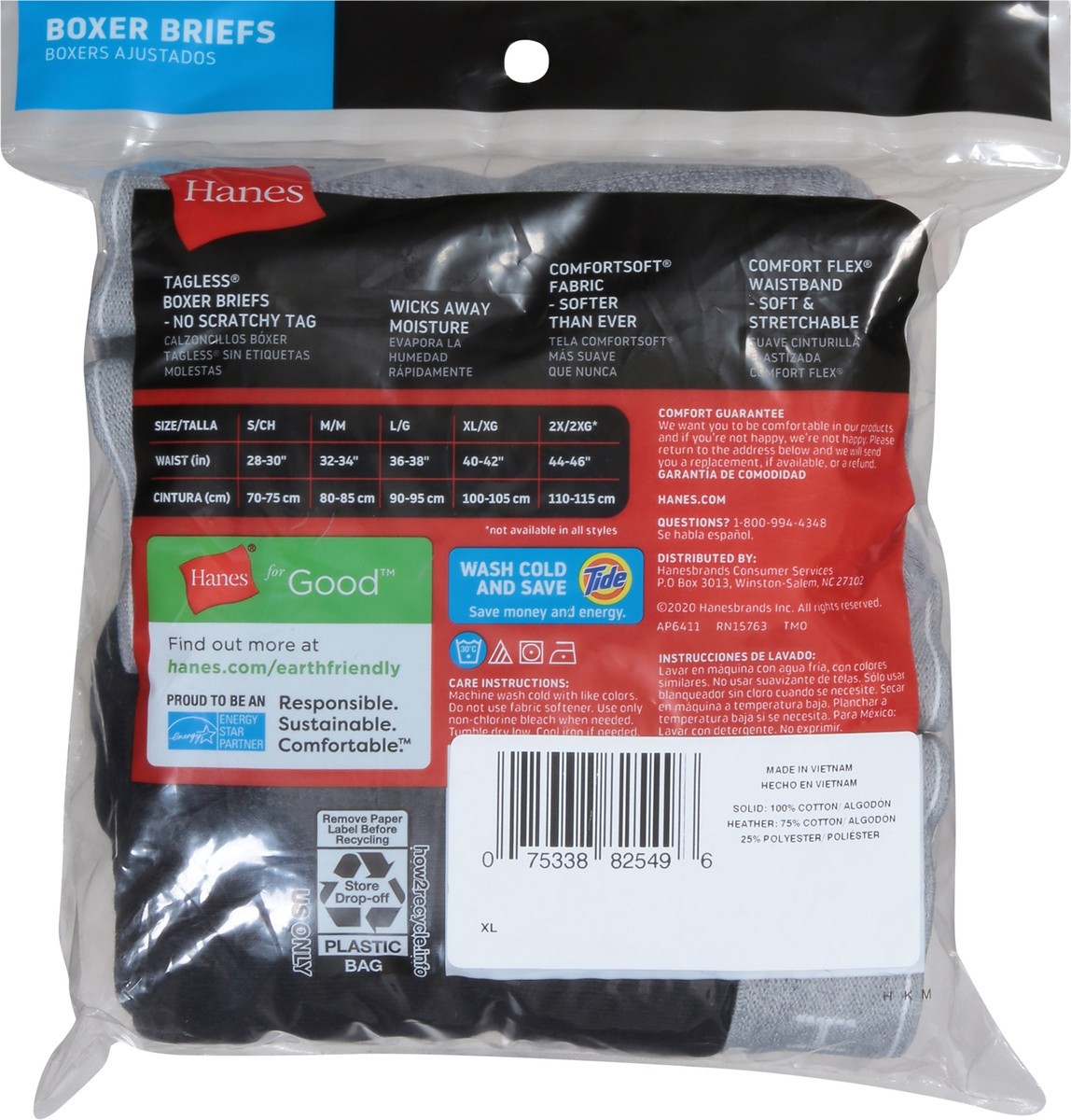 slide 9 of 9, Hanes Tagless Boxer Briefs XL (40-42 in) 2 ea, 2 ct