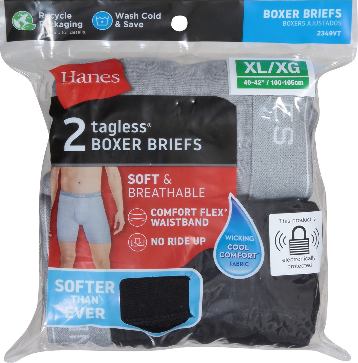 slide 5 of 9, Hanes Tagless Boxer Briefs XL (40-42 in) 2 ea, 2 ct