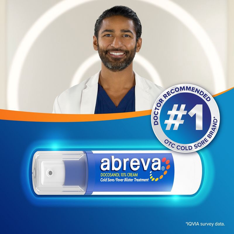 slide 4 of 10, Abreva Docosanol 10% Cream Cold Sore/Fever Blister Treatment Pump - 0.07oz, 0.07 oz