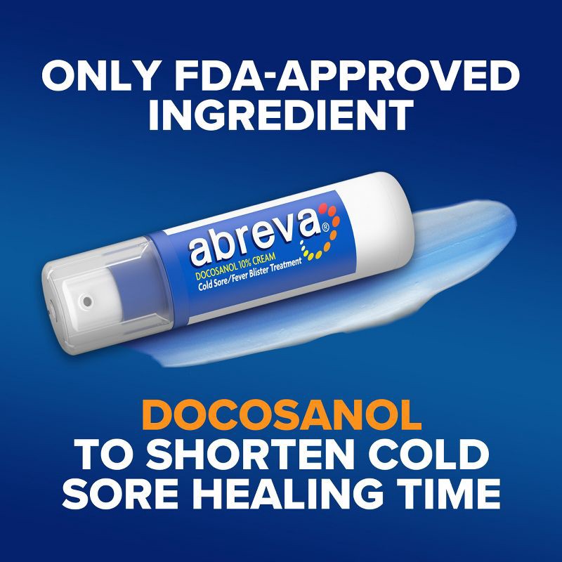 slide 9 of 10, Abreva Docosanol 10% Cream Cold Sore/Fever Blister Treatment Pump - 0.07oz, 0.07 oz