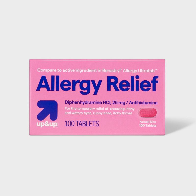 slide 1 of 3, Diphenhydramine HCI Allergy Relief Tablets - 100ct - up&up™, 100 ct