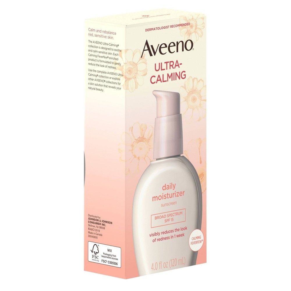 slide 9 of 12, Aveeno Ultra-Calming Daily Moisturizer Sunscreen - SPF 15 - 4 fl oz, 15 x 4 fl oz