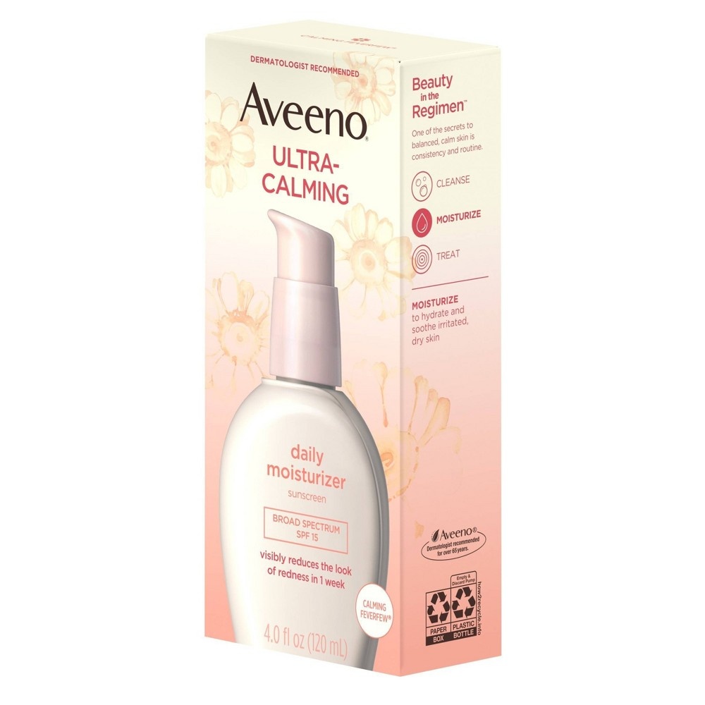 slide 7 of 12, Aveeno Ultra-Calming Daily Moisturizer Sunscreen - SPF 15 - 4 fl oz, 15 x 4 fl oz
