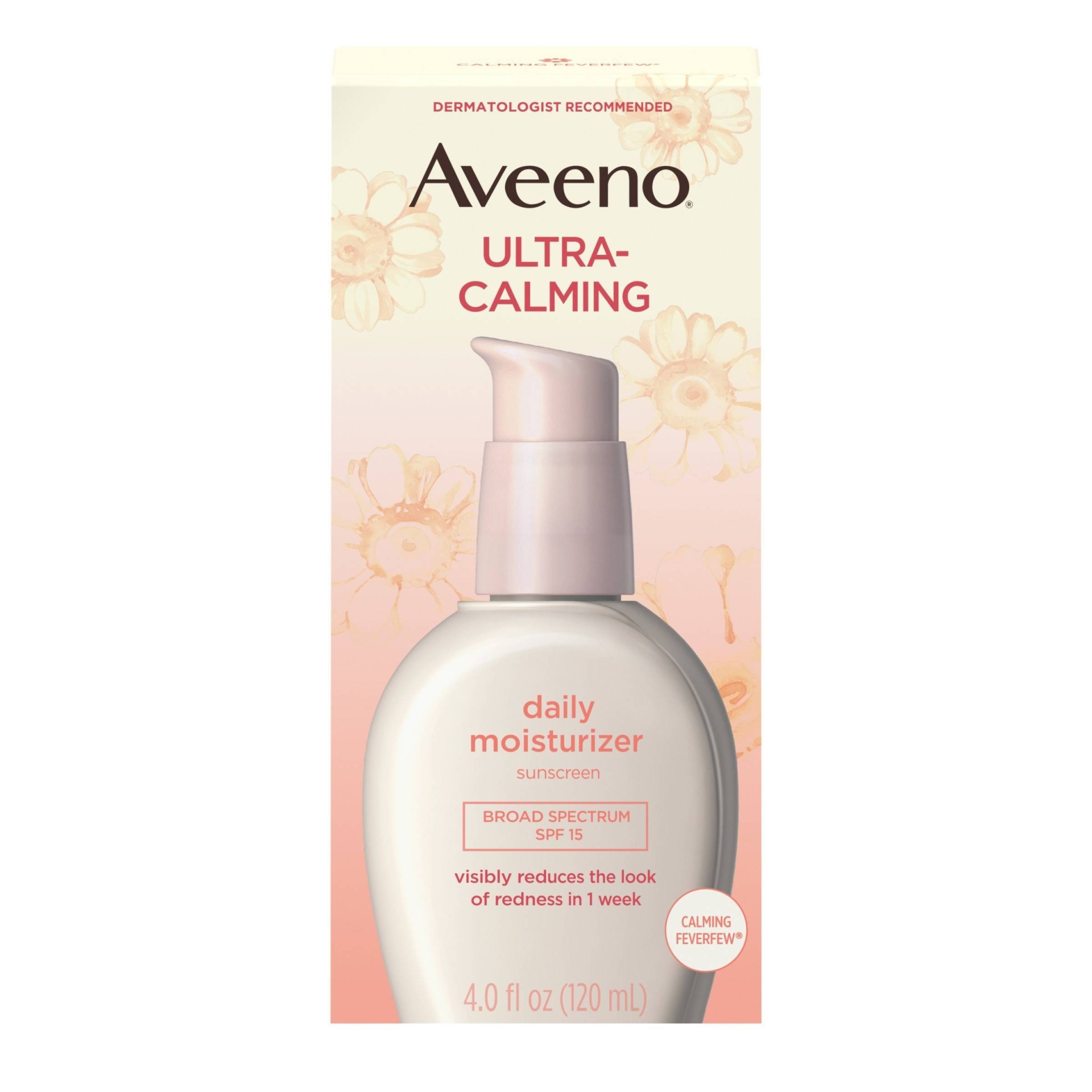 slide 1 of 12, Aveeno Ultra-Calming Daily Moisturizer Sunscreen - SPF 15 - 4 fl oz, 15 x 4 fl oz
