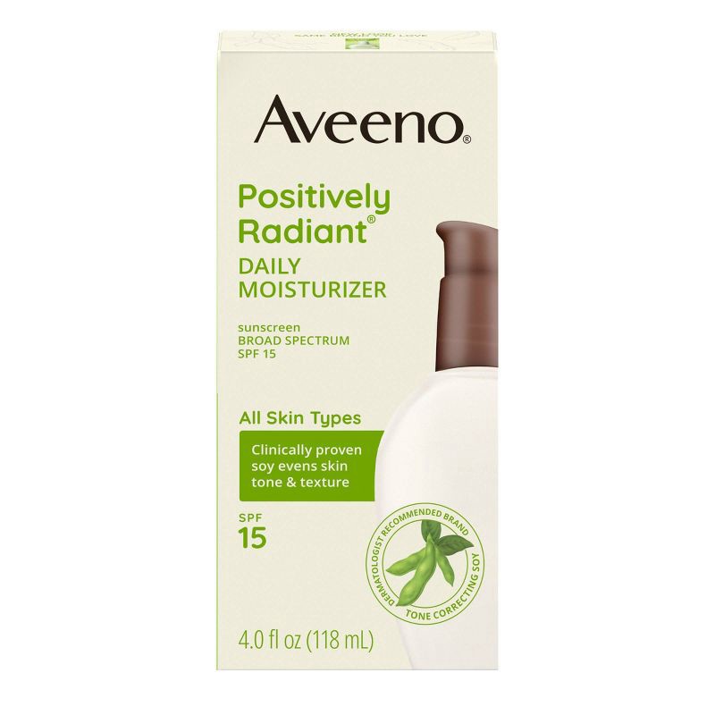 slide 2 of 8, Aveeno Positively Radiant Daily Face Moisturizer - SPF15 - 4oz, 15 x 4 oz