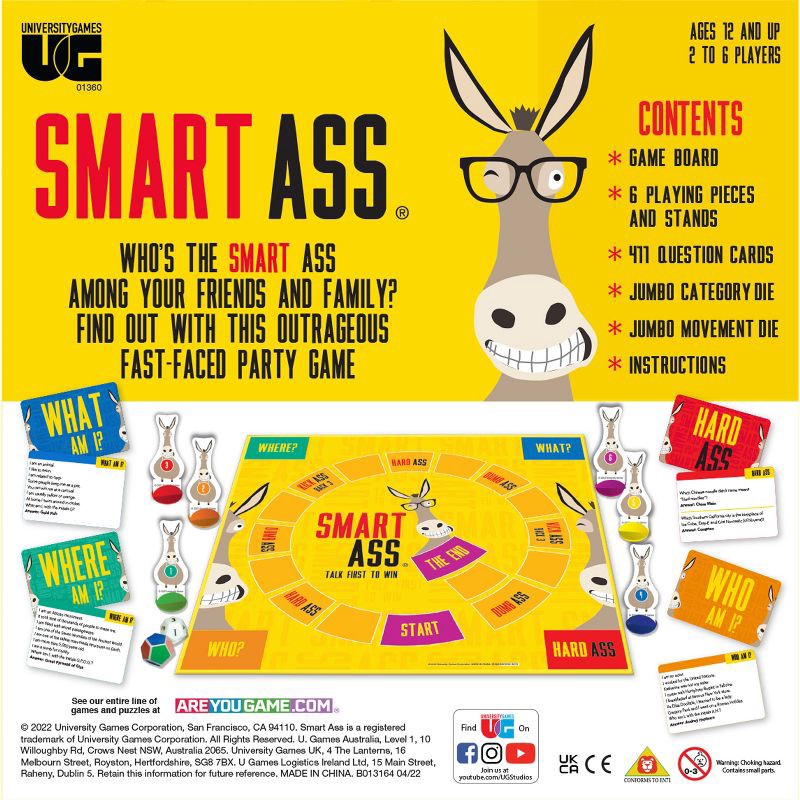 slide 2 of 5, University Games Smart Ass Trivia Board Game, 1 ct