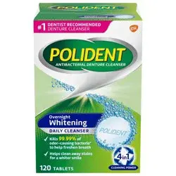 Polident Overnight 120ct Denture Cleaning Tablets