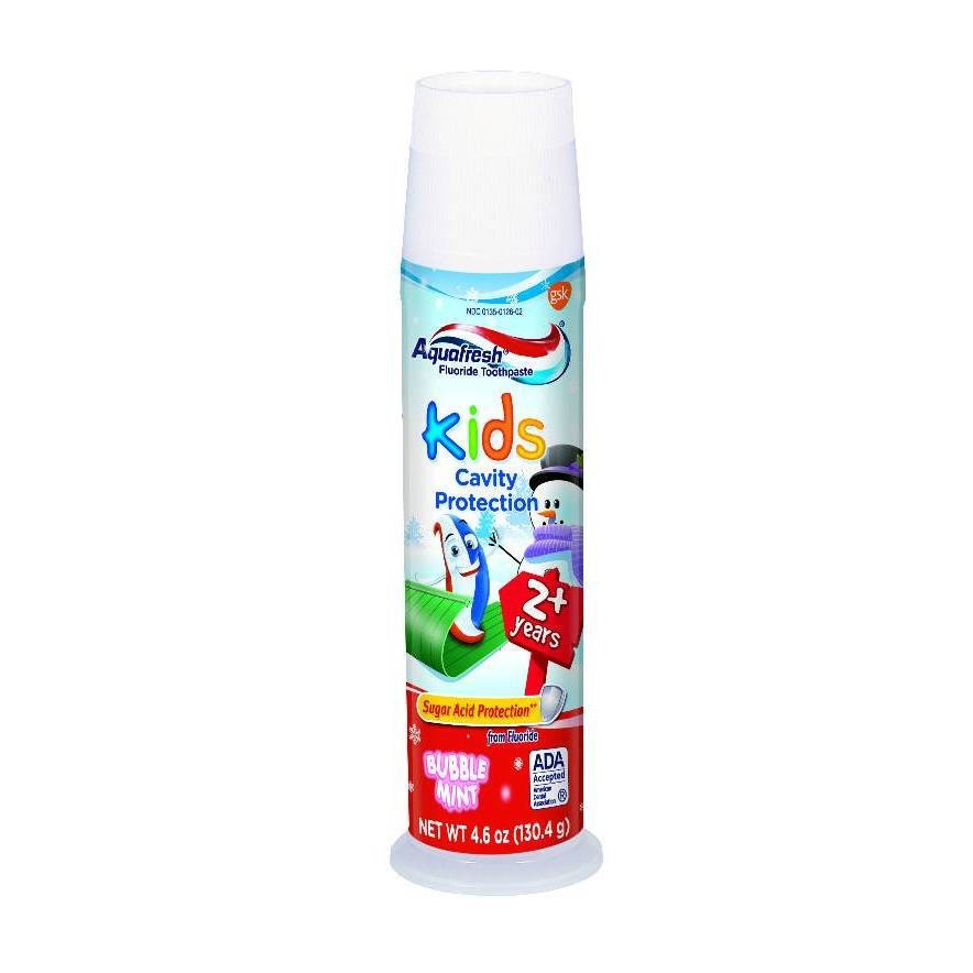 slide 1 of 2, Aquafresh Kids Bubble Mint Pump Toothpaste, 4.6 oz