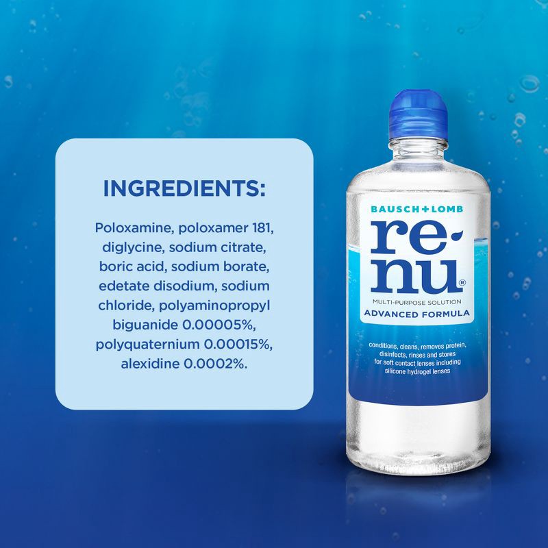 slide 6 of 9, Renu Travel Size Contact Solution for Advanced Lens Care - 2 fl oz, 2 fl oz