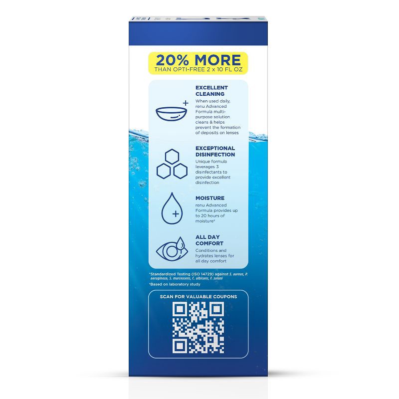 slide 2 of 8, Renu Contact Solution for Advanced Lens Care - 24 fl oz, 24 fl oz