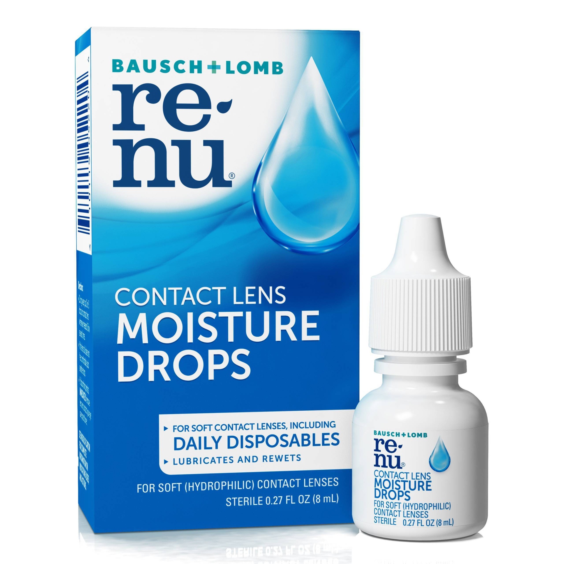 slide 1 of 9, Renu MultiPlus Lubricating/Rewetting Contact Lens Drops - .27 fl oz, 0.27 fl oz