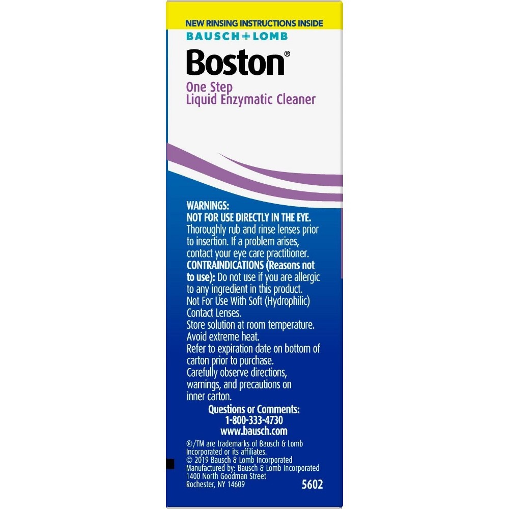 slide 5 of 9, Bausch + Lomb Boston One Step Liquid Enzymatic Cleaner, 12 ct