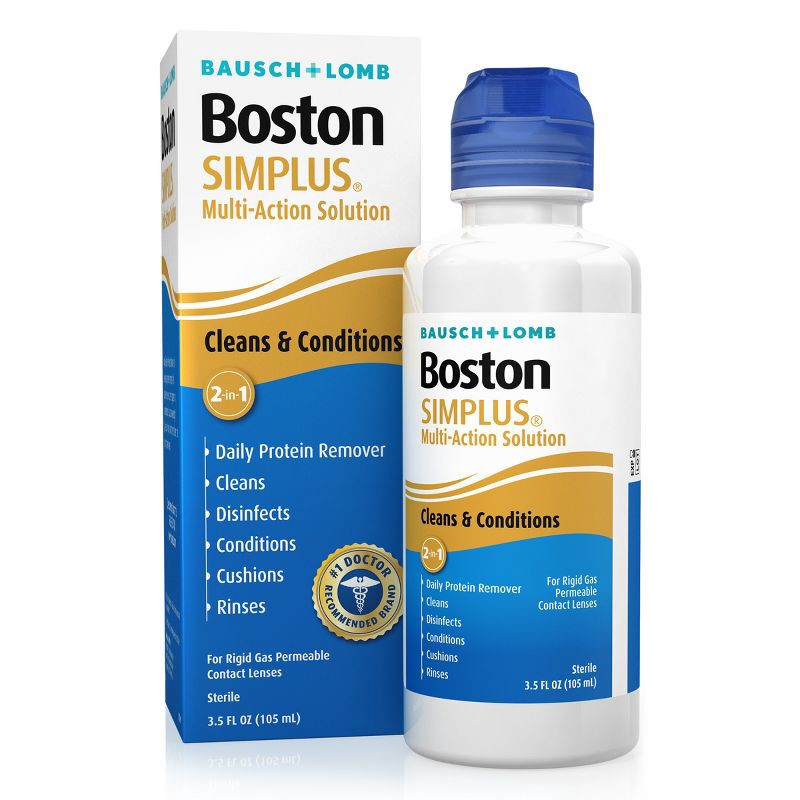 slide 1 of 8, Boston Simplus Hard Contact Solution for Multipurpose Lens Care - 3.5 fl oz, 3.5 fl oz