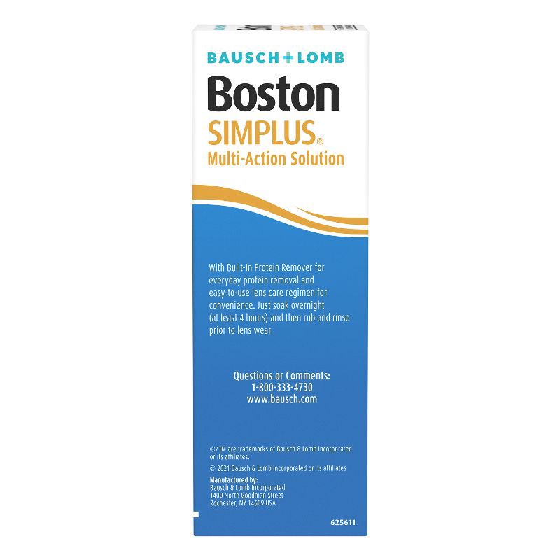 slide 5 of 8, Boston Simplus Hard Contact Solution for Multipurpose Lens Care - 3.5 fl oz, 3.5 fl oz