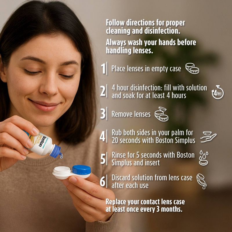 slide 8 of 8, Boston Simplus Hard Contact Solution for Multipurpose Lens Care - 3.5 fl oz, 3.5 fl oz