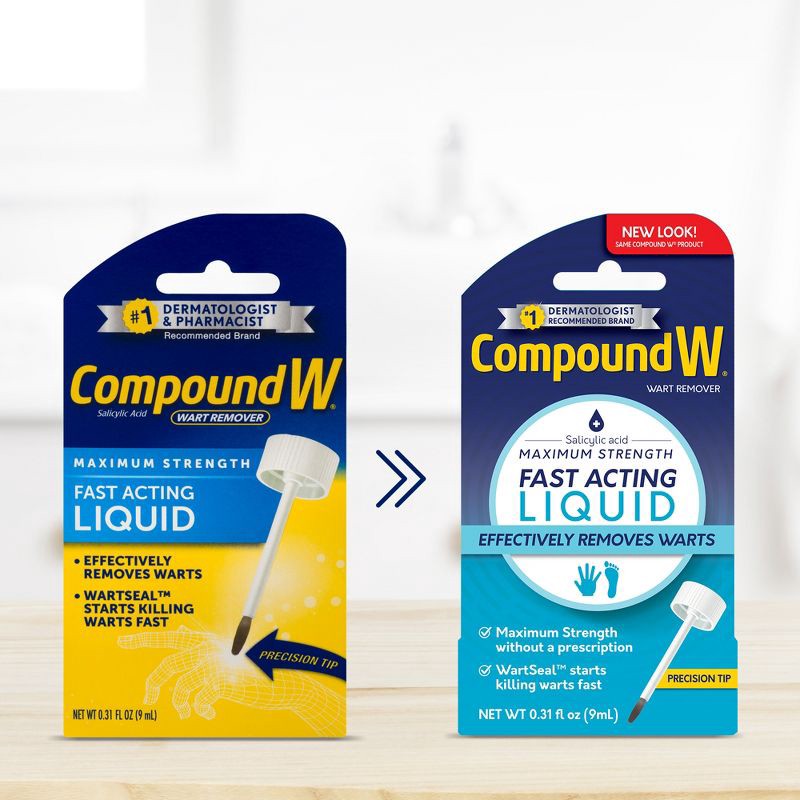 slide 2 of 7, Compound W Maximum Strength Fast Acting Liquid Wart Remover - 0.31 fl oz, 0.31 fl oz