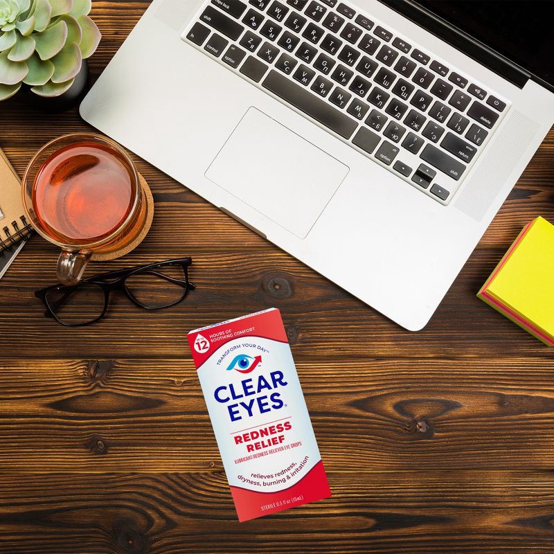 slide 2 of 7, Clear Eyes Redness Relief Eye Drops for Redness, Dryness, Burning, & Irritation - 0.5 fl oz, 0.5 fl oz