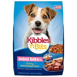 Kibbles 'n Bits Mini Bits Savory Beef & Chicken Flavors Small Breed Complete & Balanced Dry Dog Food - 3.5lbs