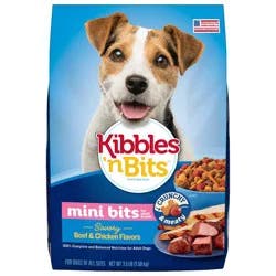 Kibbles 'n Bits Mini Bits Savory Beef & Chicken Flavors Small Breed Complete & Balanced Dry Dog Food - 3.5lbs