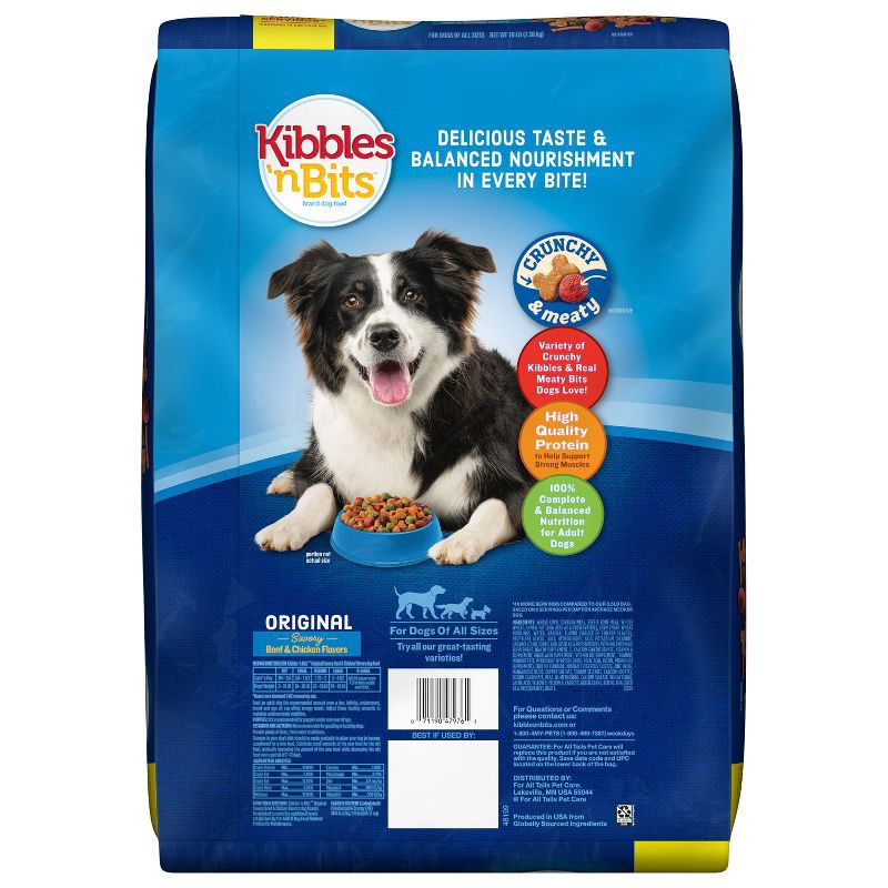 slide 2 of 10, Kibbles 'n Bits Original Savory Beef & Chicken Flavors Adult Complete & Balanced Dry Dog Food - 16lbs, 16 lb