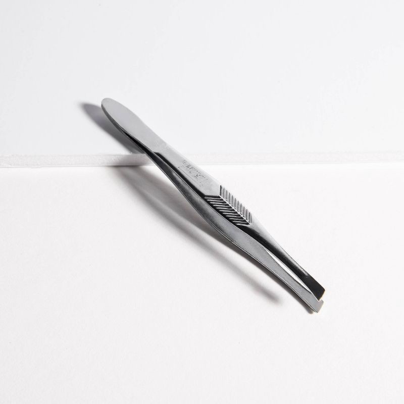 slide 5 of 5, Trim Slant Tip Textured Grip Tweezers, 1 ct