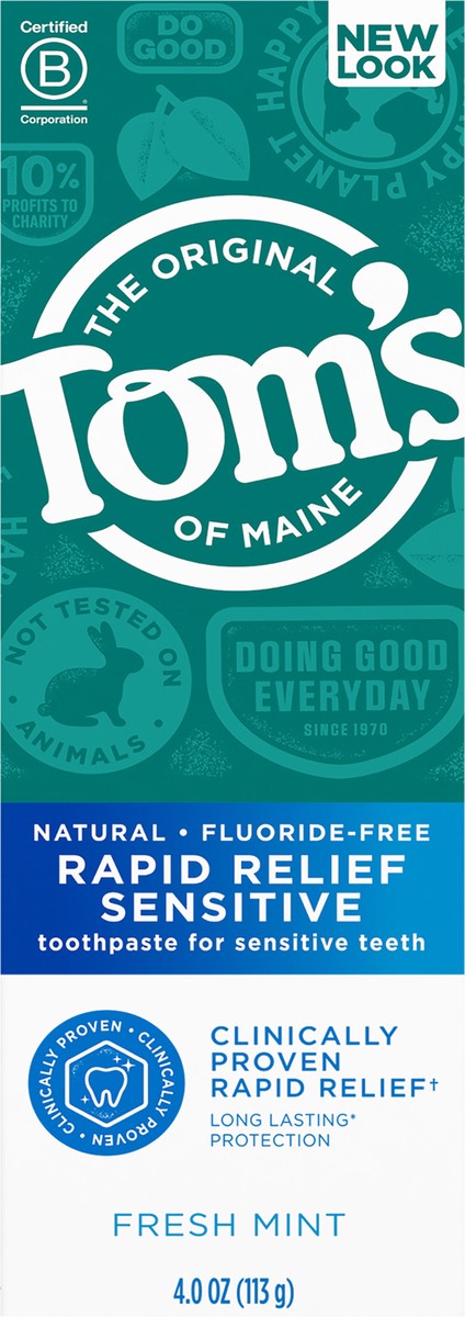 slide 6 of 6, Tom's of Maine Toms of Maine Rapid Relief Sensitive Mint Natural Toothpaste, 4 oz