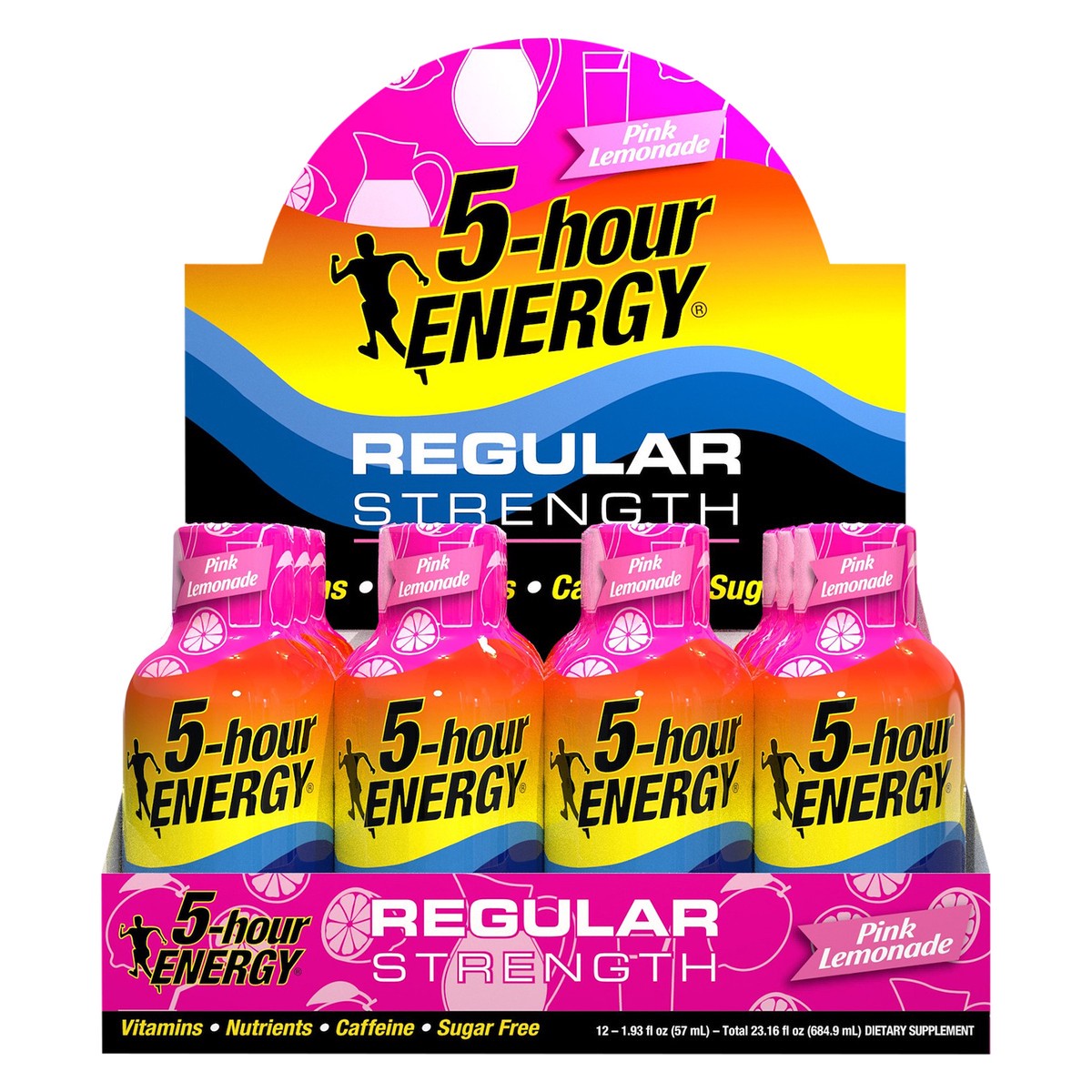 slide 1 of 9, 5-hour ENERGY Shot, Regular Strength, Pink Lemonade, 1.93 oz, 12 Count, 12 ct