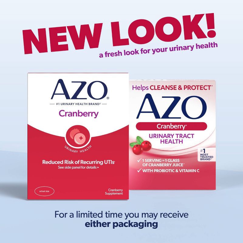 slide 3 of 9, AZO Urinary Tract Health Cleanse + Protect Caplets - Cranberry - 50ct, 50 ct