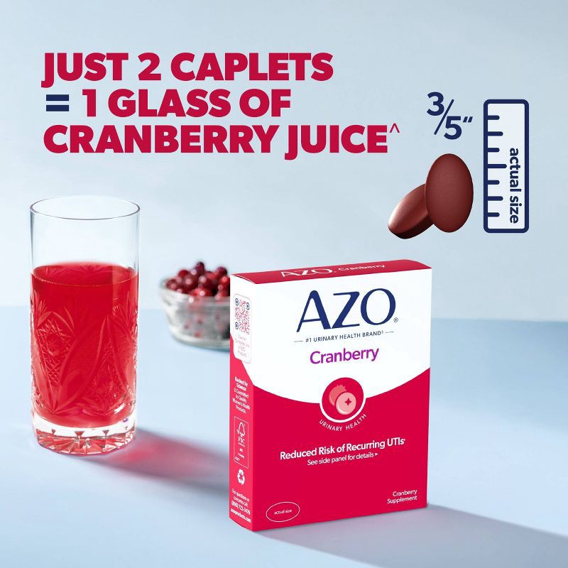 slide 4 of 9, AZO Urinary Tract Health Cleanse + Protect Caplets - Cranberry - 50ct, 50 ct