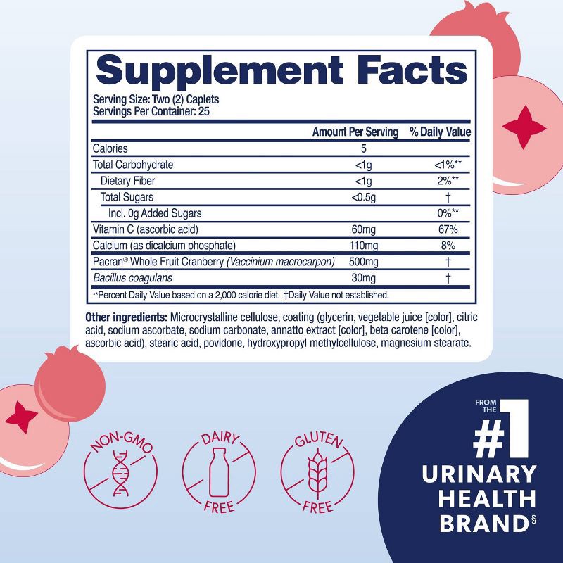 slide 5 of 9, AZO Urinary Tract Health Cleanse + Protect Caplets - Cranberry - 50ct, 50 ct