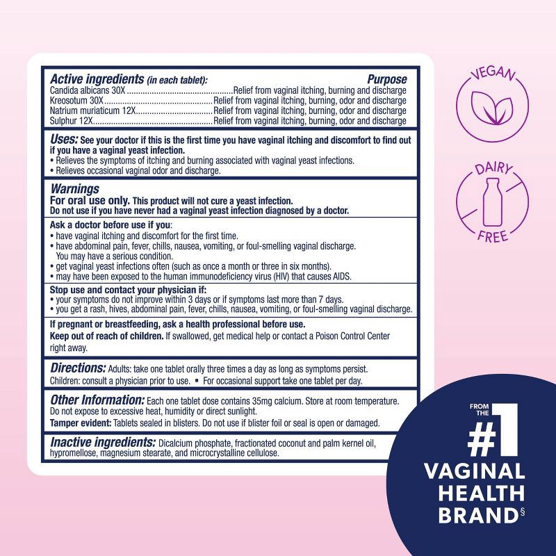 slide 5 of 9, AZO Yeast Plus Dual Relief, Yeast Infection + Vaginal Symptom Relief - 60ct, 60 ct
