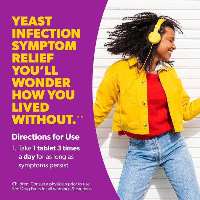 slide 8 of 9, AZO Yeast Plus Dual Relief, Yeast Infection + Vaginal Symptom Relief - 60ct, 60 ct
