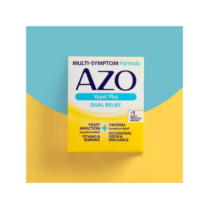 slide 8 of 8, AZO Yeast Plus Dual Relief, Yeast Infection + Vaginal Symptom Relief - 60ct, 60 ct