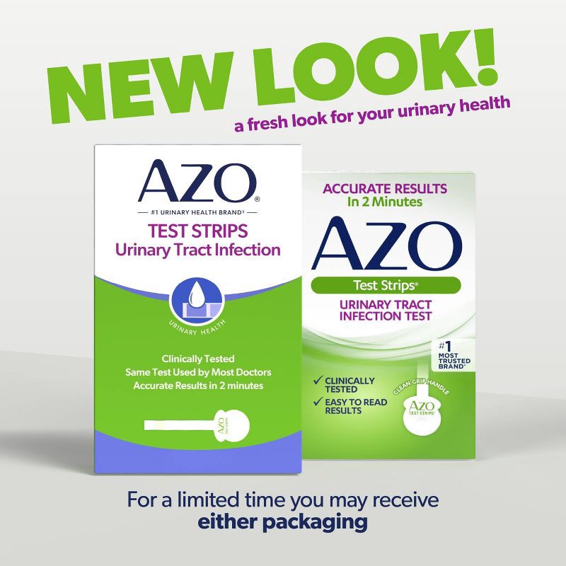 slide 3 of 9, AZO Urinary Tract Infection Test Strips, UTI Test Results in 2 Minutes - 3ct, 3 ct
