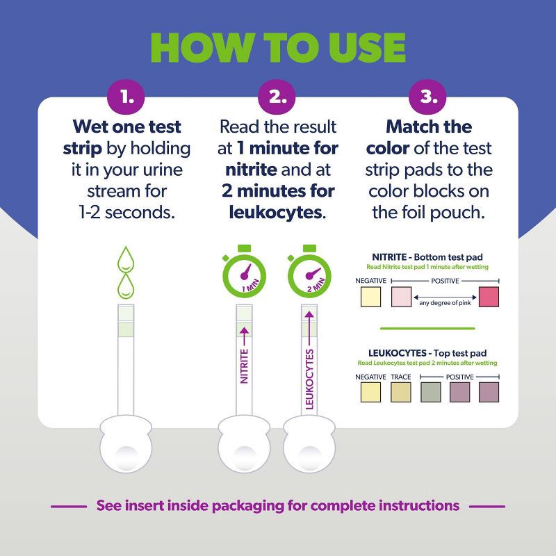 slide 8 of 9, AZO Urinary Tract Infection Test Strips, UTI Test Results in 2 Minutes - 3ct, 3 ct