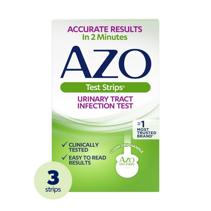 slide 1 of 7, AZO Urinary Tract Infection Test Strips, UTI Test Results in 2 Minutes - 3ct, 3 ct