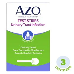AZO Urinary Tract Infection Test Strips, UTI Test Results in 2 Minutes - 3ct