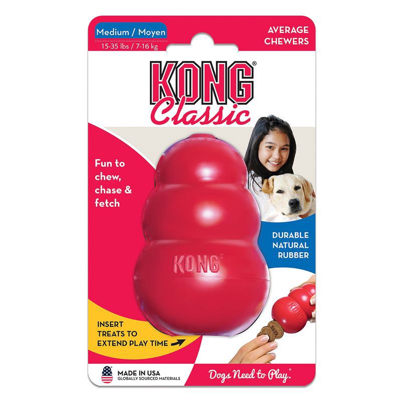 slide 3 of 8, KONG Refillable Classic Chew Dog Toy - M, 1 ct