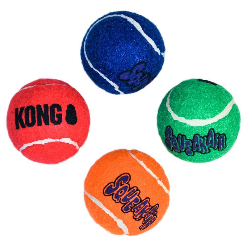 slide 2 of 3, KONG SqueakAir Tennis Ball Dog Toy - S - 4ct, 4 ct