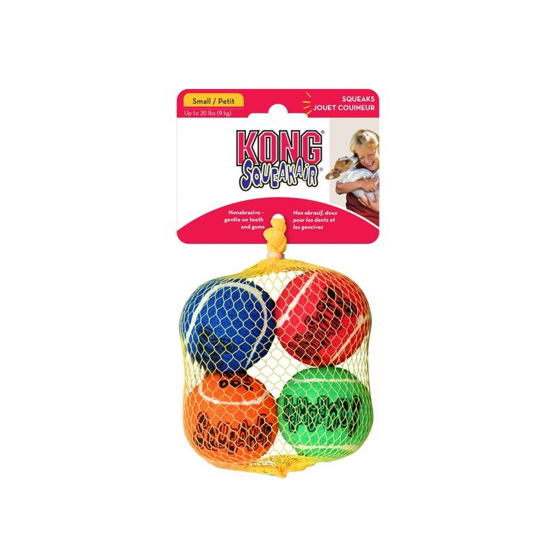 slide 1 of 3, KONG SqueakAir Tennis Ball Dog Toy - S - 4ct, 4 ct