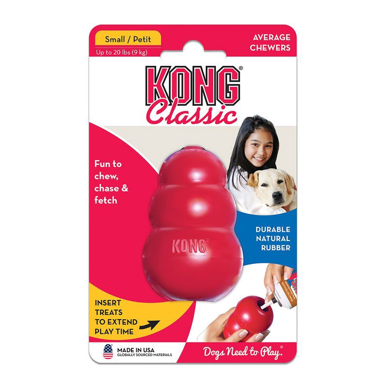 slide 3 of 8, KONG Refillable Classic Chew Dog Toy - S, 1 ct