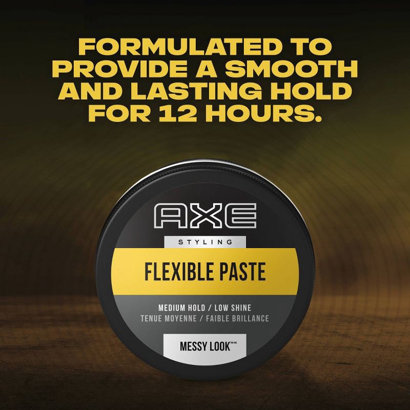 slide 4 of 9, Axe Styling Messy Look Medium Hold Low Shine Flexible Hair Paste - Travel Size - 2.64oz, 2.64 oz