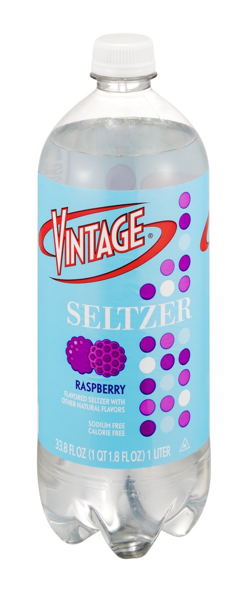 slide 1 of 1, Vintage Seltzer Raspberry - 1 liter, 1 liter