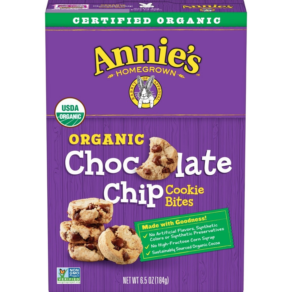 slide 2 of 3, Annie's Organic Chocolate Chip Cookie Bites - 6.5oz, 