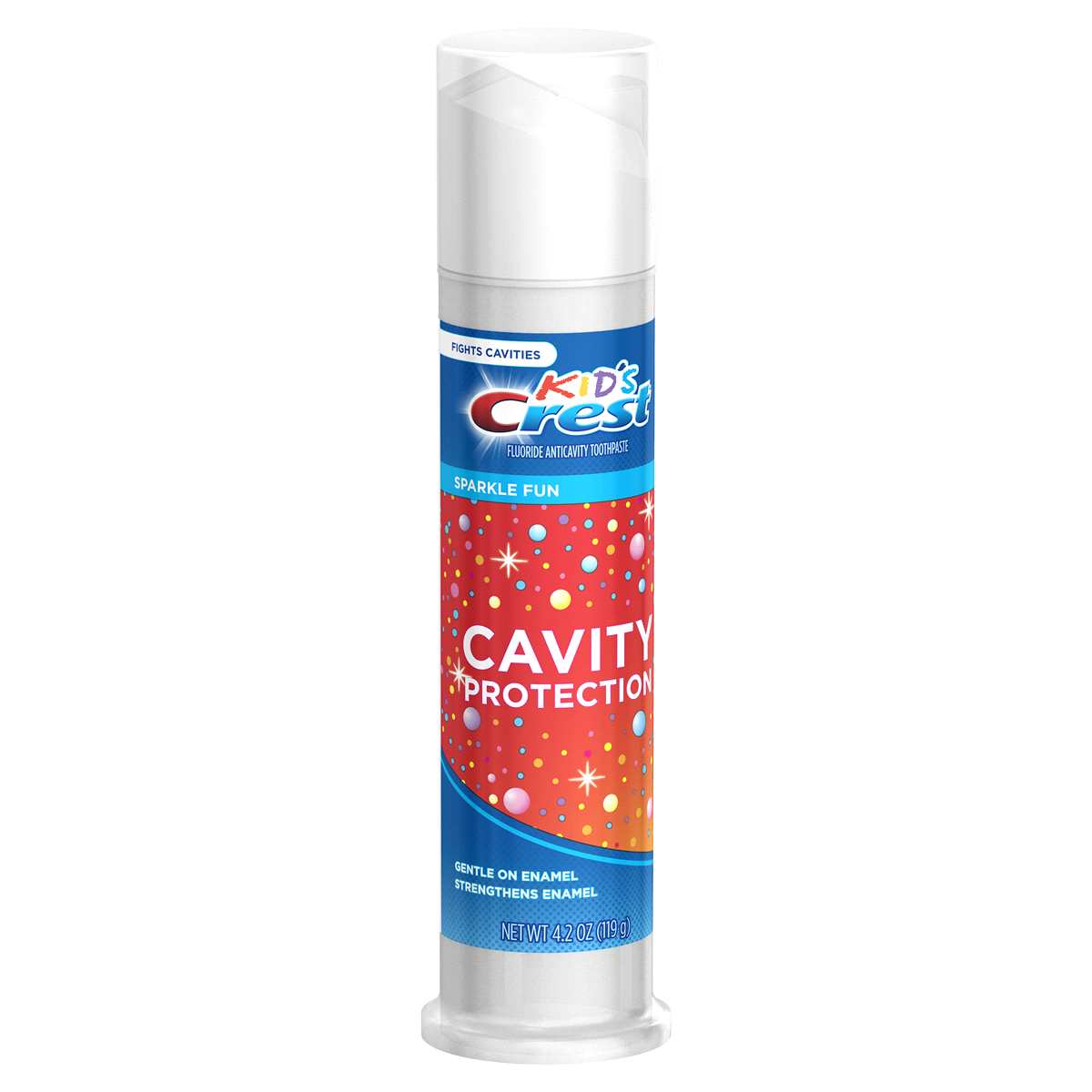 slide 2 of 7, Crest Kid's Cavity Protection Toothpaste Pump (children and toddlers 2+), Sparkle Fun Flavor, 4.2 ounces, 4.2 oz